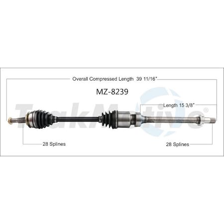 Surtrack Axle Cv Axle Shaft, Mz-8239 MZ-8239